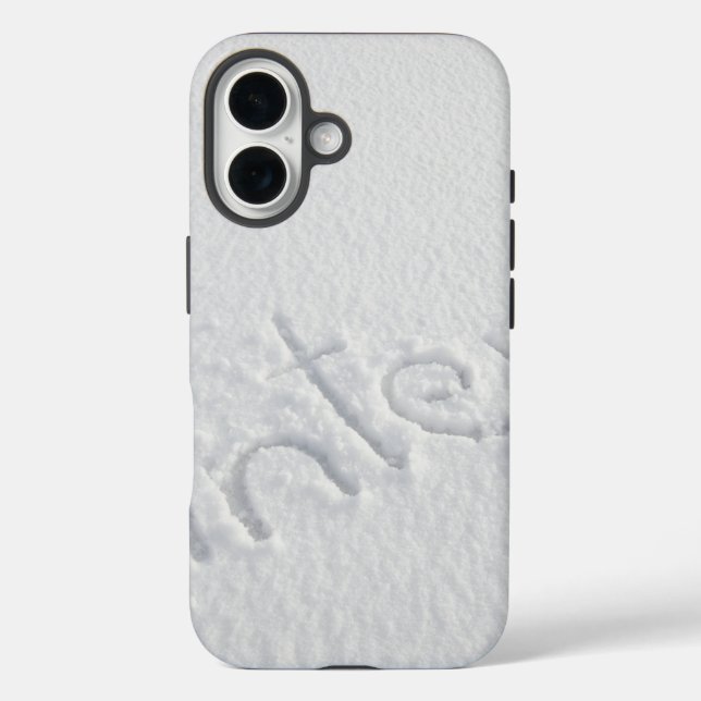 Eis und Schnee texturiert iPhone 16 Hülle (Rückseite)