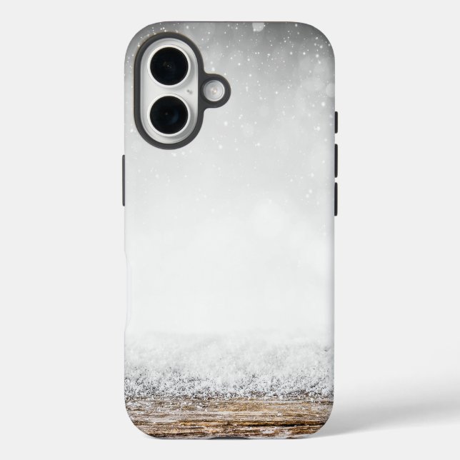 Eis und Schnee texturiert iPhone 16 Hülle (Rückseite)
