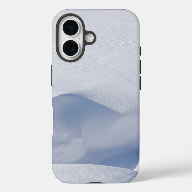Eis und Schnee texturiert iPhone 16 Hülle (Rückseite)