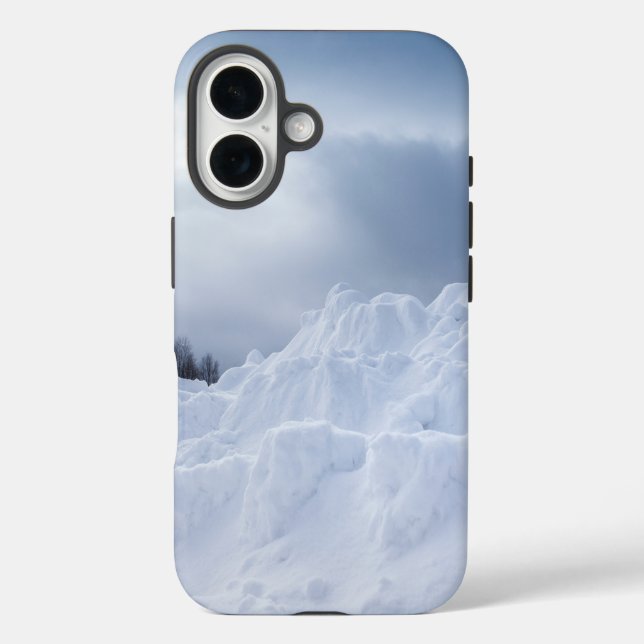 Eis und Schnee texturiert iPhone 16 Hülle (Rückseite)