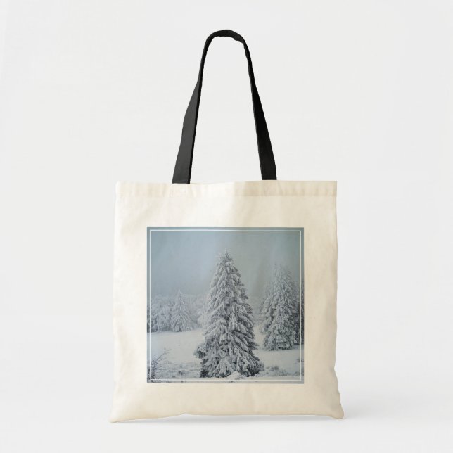 Eis und Schnee | Wald, Schweizer Alpen Tragetasche (Vorne)