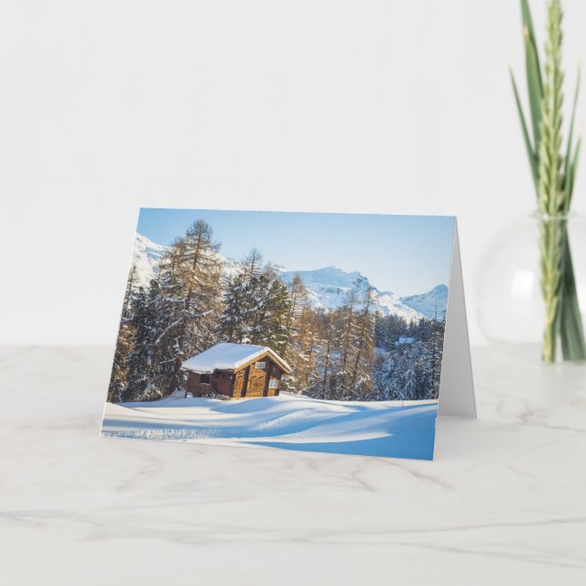 Eis und Schnee | Winterlogmelkabine Schweizer Alpe Karte (Vorderseite)