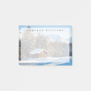 Eis und Schnee Winterlogmelkabine Schweizer Alpe Post-it Klebezettel