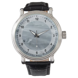 Eis und Wasser an einem Strand, Island Armbanduhr