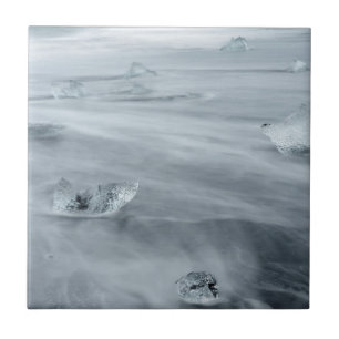 Eis und Wasser an einem Strand, Island Fliese