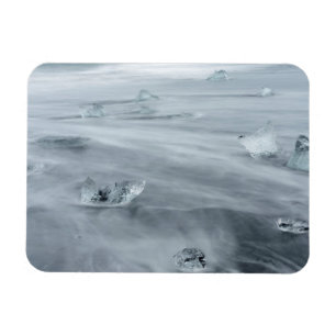Eis und Wasser an einem Strand, Island Magnet