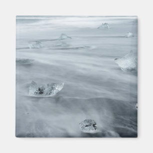 Eis und Wasser an einem Strand, Island Magnet