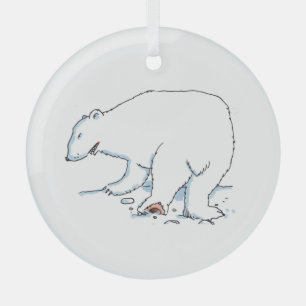 Eisbaer-Rundglas-Ornament Ornament Aus Glas