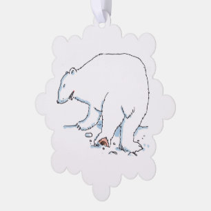 Eisbaer-Schneeflocken-Papier-Ornament Ornament Karte