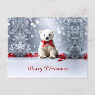 Eisbaer-Weihnachts-Feiertagspostkarte Postkarte