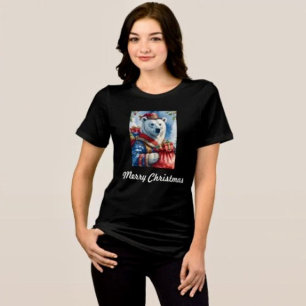 Eisbaer-Weihnachtsmann-Weihnachtsdesign Tri-Blend Shirt