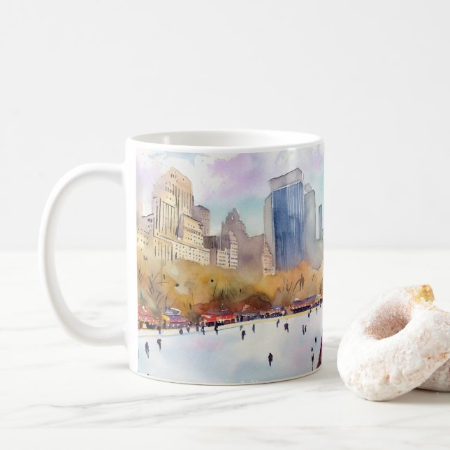 Eisbahn Central Park New York Kaffeetasse (Mit Donut)