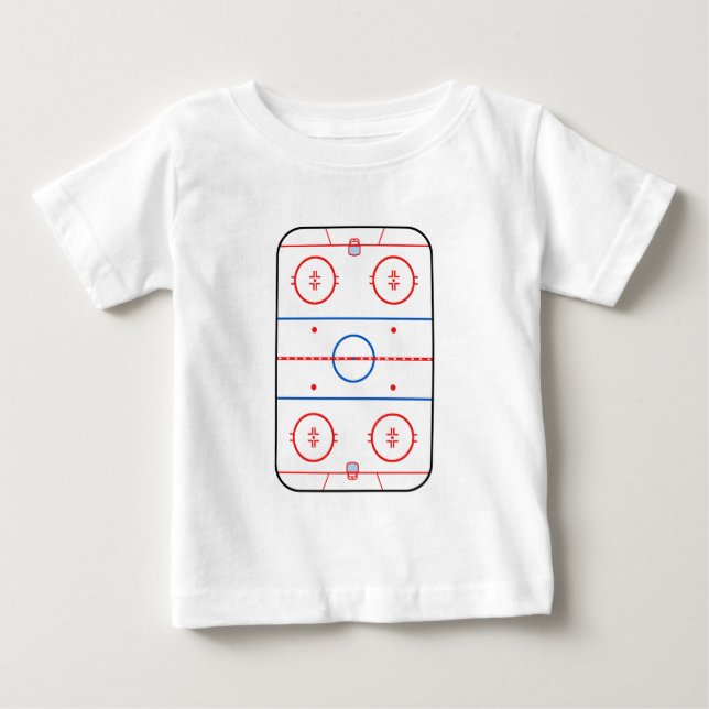 Eisbahn-Diagramm-Hockeyspiel-Dekor Baby T-shirt (Vorderseite)
