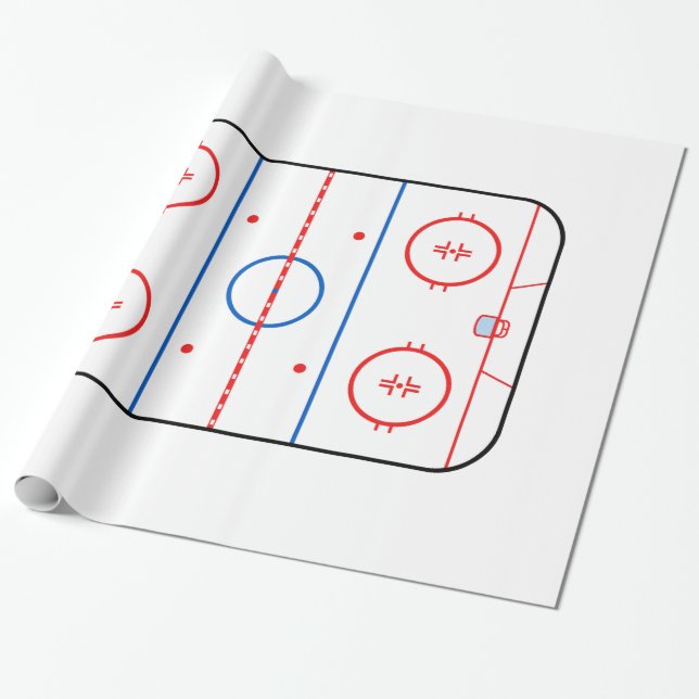 Eisbahn-Diagramm-Hockeyspiel-Dekor Geschenkpapier (Ungerollt)
