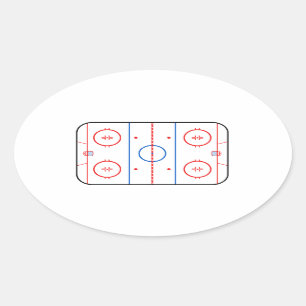Eisbahn-Diagramm-Hockeyspiel-Dekor Ovaler Aufkleber