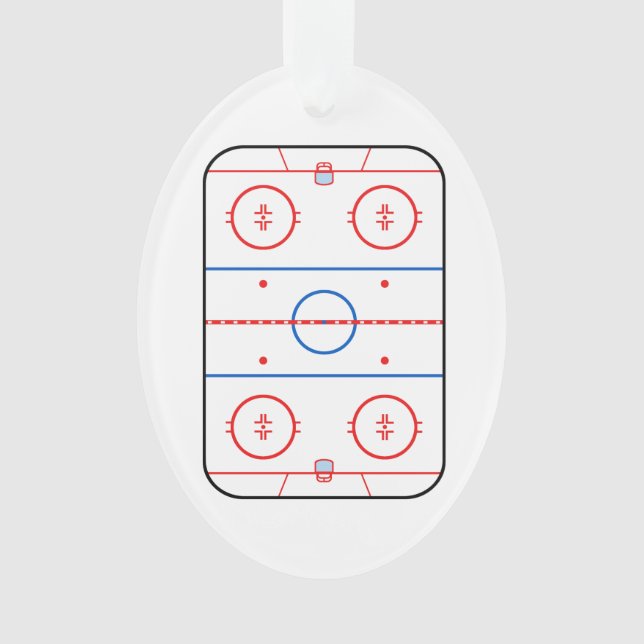 Eisbahn-Diagramm-Hockeyspiel-Entwurf Ornament (Vorderseite)
