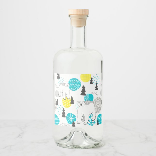 Eisbär Alkoholflaschenetikett (Vorderseite)
