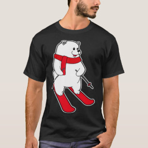 Eisbär als Skifahrer mit Skiern T-Shirt