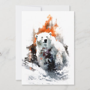 Eisbär Amerikanisches Wildtier Feiertagskarte