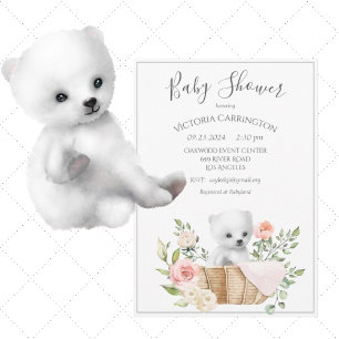 Eisbär-Aquarell-Baby-Party Einladung