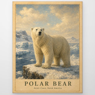Eisbär Arktische Küste VINTAGE Postkarte