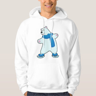 Eisbär auf der Skaten mit Scarf Hoodie