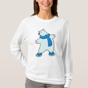 Eisbär auf der Skaten mit Scarf T-Shirt
