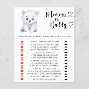 Eisbär - Baby Shower-Spiel für Mama oder Papa