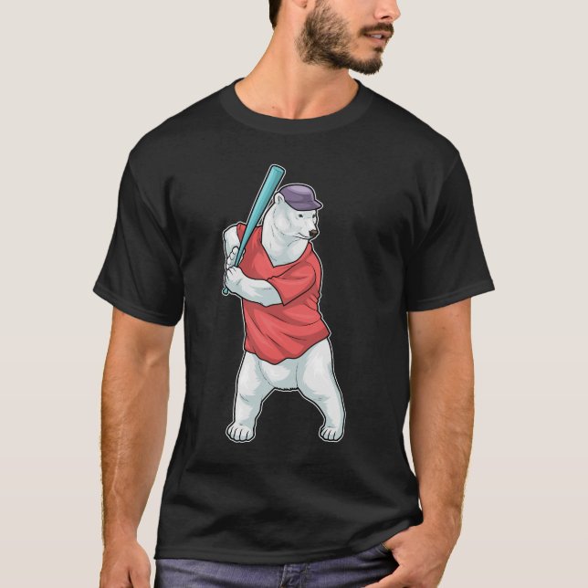 Eisbär Baseball Baseball-Fledermaus T-Shirt (Vorderseite)