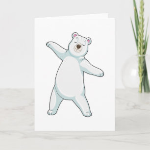 Eisbär bei Yoga Fitness im Stehen Karte