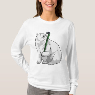 Eisbär beim Hockey mit Hockeystick T-Shirt