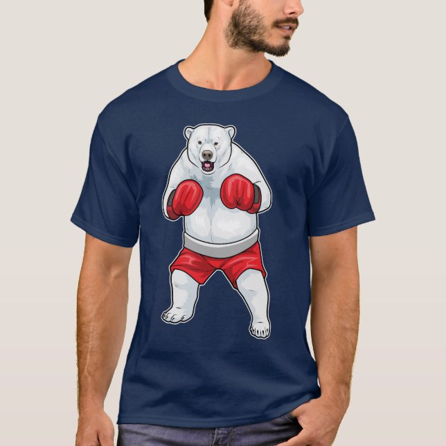 Eisbär Boxer Boxhandschuhe Boxen T-Shirt (Vorderseite)
