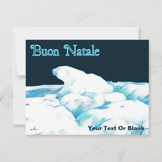 Eisbär - Buon Natale Feiertagskarte (Vorderseite)