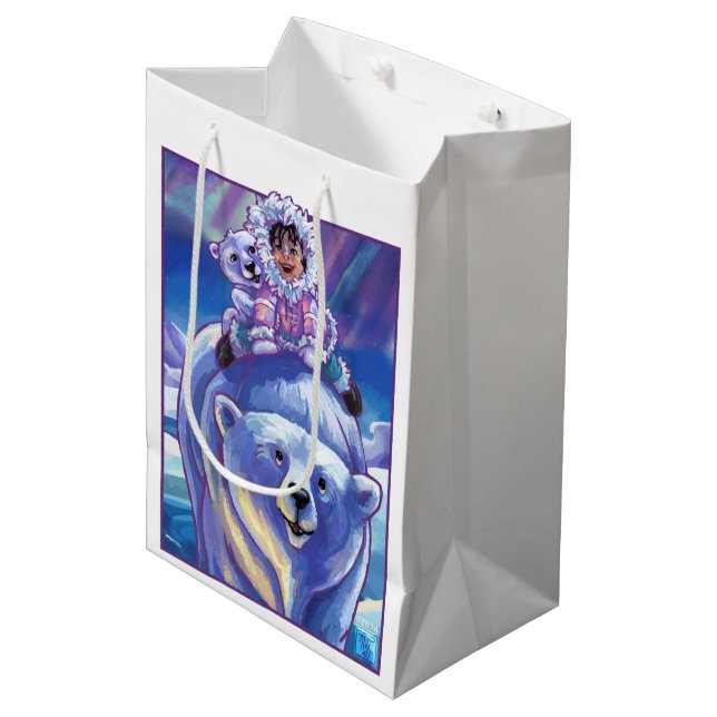 Eisbär-Bus Mittlere Geschenktüte (Vorderseite Schrägansicht)