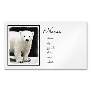 Eisbär-CUB-Malerei - ursprüngliche Tier-Kunst Magnetische Visitenkarte