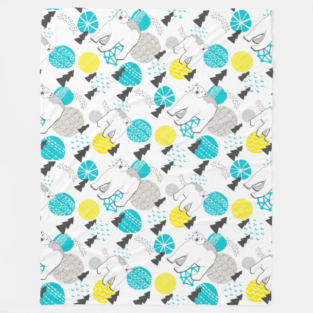 Eisbär Fleecedecke (Vorderseite)