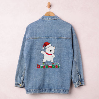 Eisbär fühlt sich freudig. jeansjacke