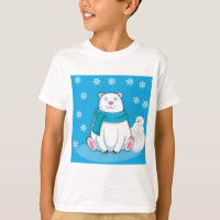 Eisbär grinsen und Schneemann