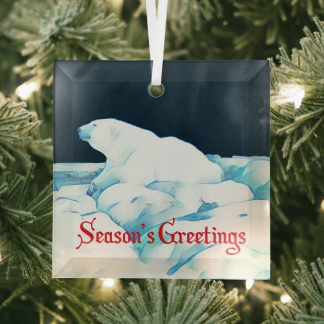 Eisbär - Grüße der Saison Ornament Aus Glas (Insitu)