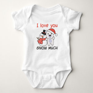 Eisbär I Liebe Sie Schnee viel Schneemann Pub Baby Strampler