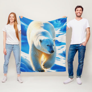 Eisbär im goldenen Licht – Arktis-Wildnisporträt Fleecedecke