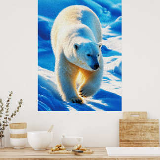 Eisbär im goldenen Licht – Arktis-Wildnisporträt Poster