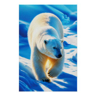 Eisbär im goldenen Licht – Arktis-Wildnisporträt Poster