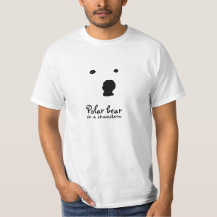 Eisbär im T - Shirt eines Schneesturms