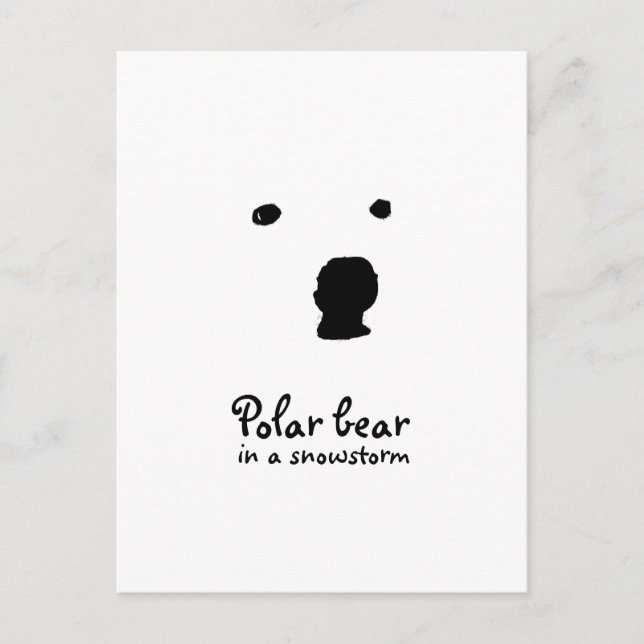 Eisbär im T - Shirt eines Schneesturms Postkarte (Vorderseite)