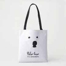 Eisbär im T - Shirt eines Schneesturms