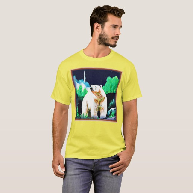Eisbär im Wilden. Jetzt kaufen T-Shirt (Vorne ganz)