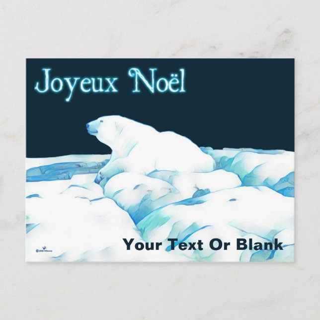 Eisbär - Joyeux Noё Feiertagspostkarte (Vorderseite)