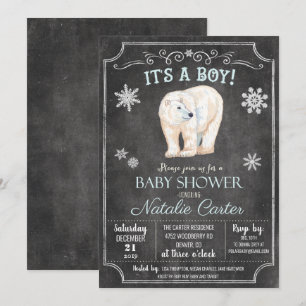 Eisbär-Junge-Baby-Shower-Einladung Einladung