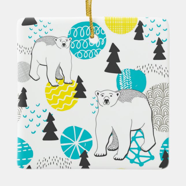 Eisbär Keramikornament (Vorderseite)